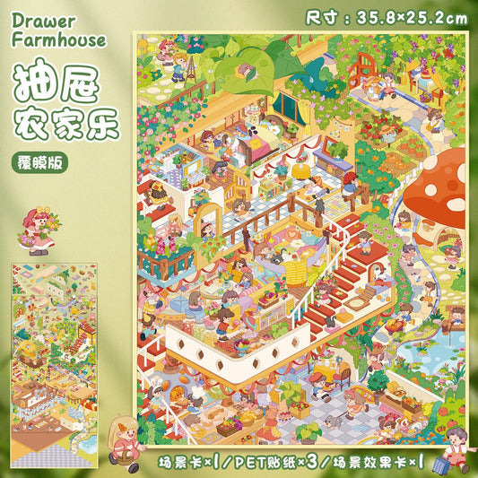 Happy Time DIY 3D Scene Stickers Happy Scenes- 14 different versions