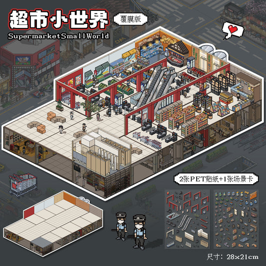 Little Shops DIY 3D Scene Stickers Shop Scenes- 25 different versions