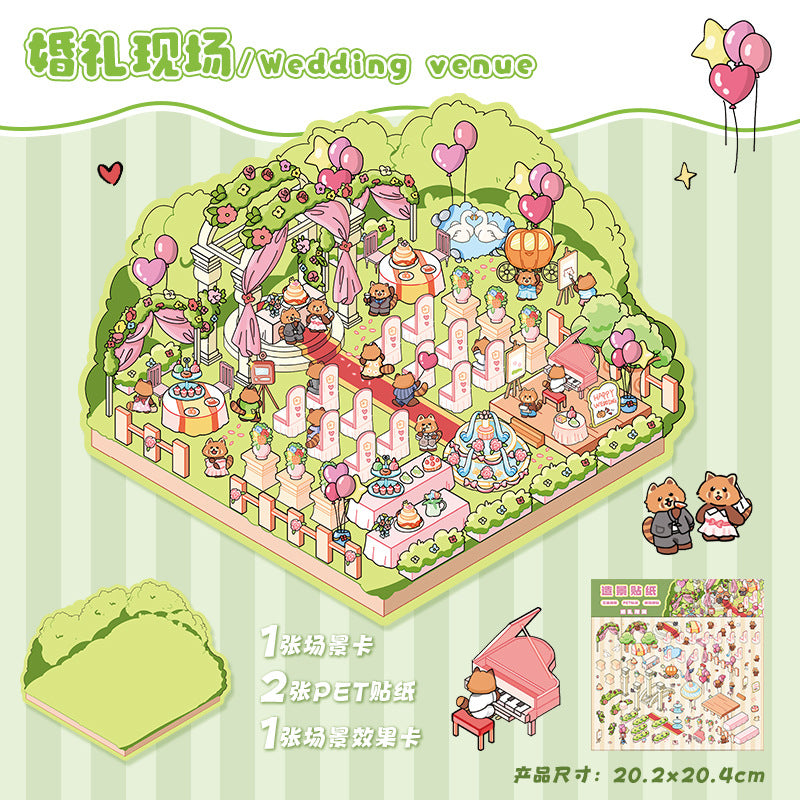 Happy Time DIY 3D Scene Stickers Happy Scenes- 14 different versions