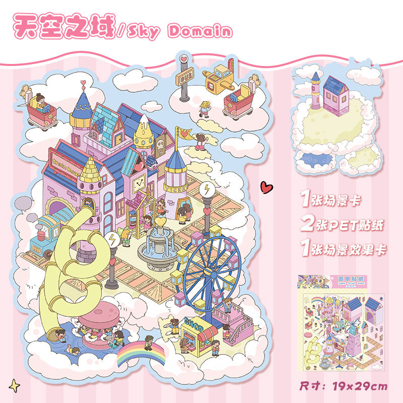 Beatiful House DIY 3D Scene Stickers House Scenes- 25 different versions