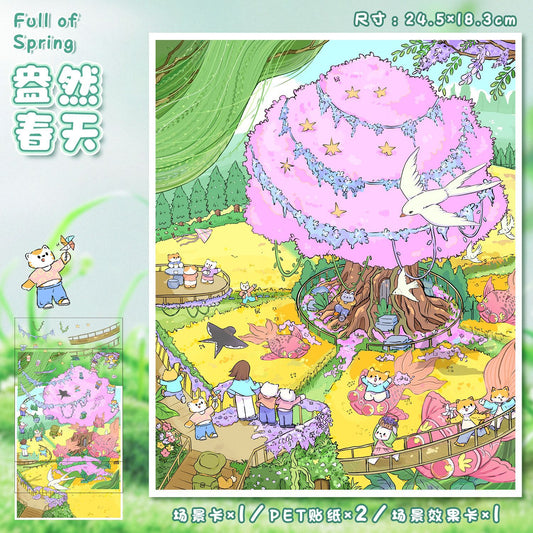 Flower DIY 3D Scene Stickers Flowert Scenes- 11 different versions