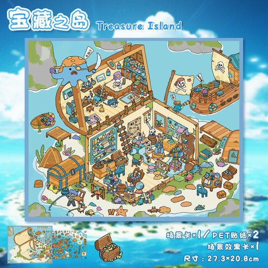 Sea Treasure DIY 3D Scene Stickers Sea Scenes- 8 different versions