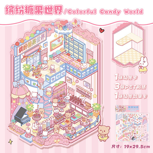 Little Shops DIY 3D Scene Stickers Shop Scenes- 25 different versions